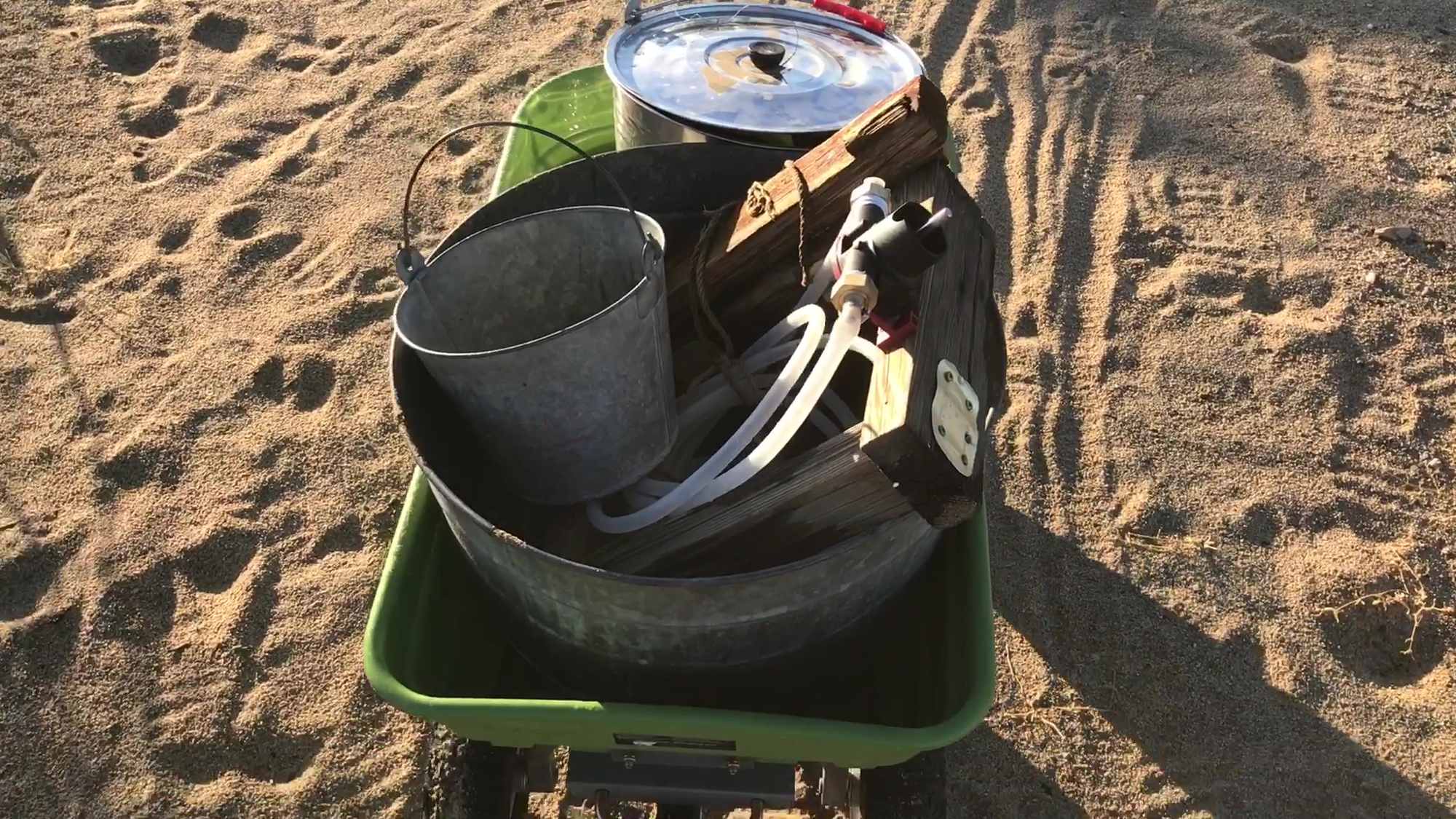 00 Rolling Cart With Drill Pump Rain Water Harvest Gear