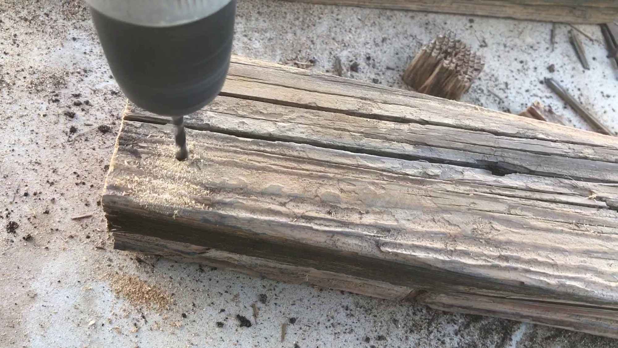 01 Drilling Pilot Holes In 2x4s For Grain Grinder Table