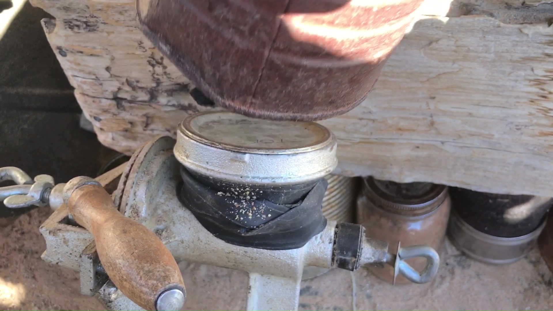 01 Jar Lid And Soup Can To Keep Rodents Out Of Grain Grinder