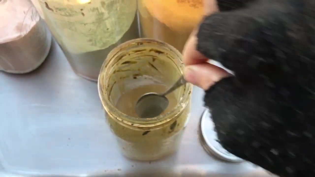 03 Stirring And Mixing Salt And Water In Fermentation Jar