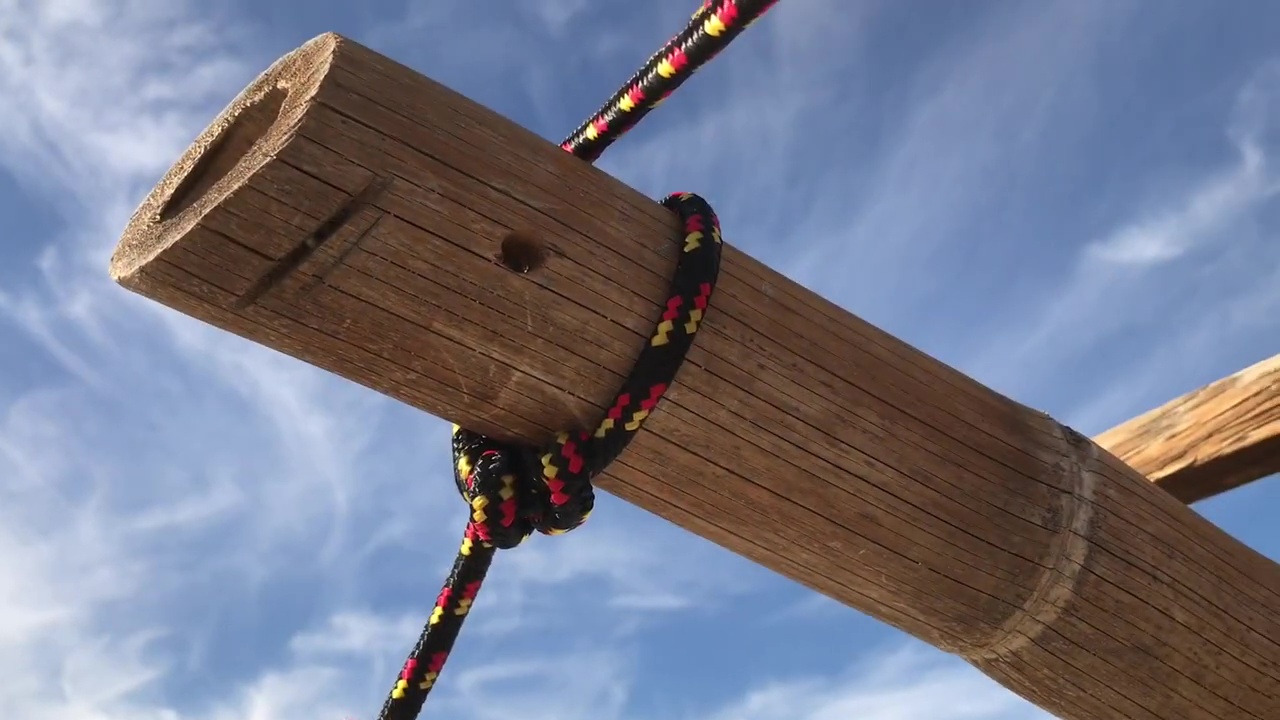 04 Running Climbing Rope Line Above Head Height Along Truck Camper