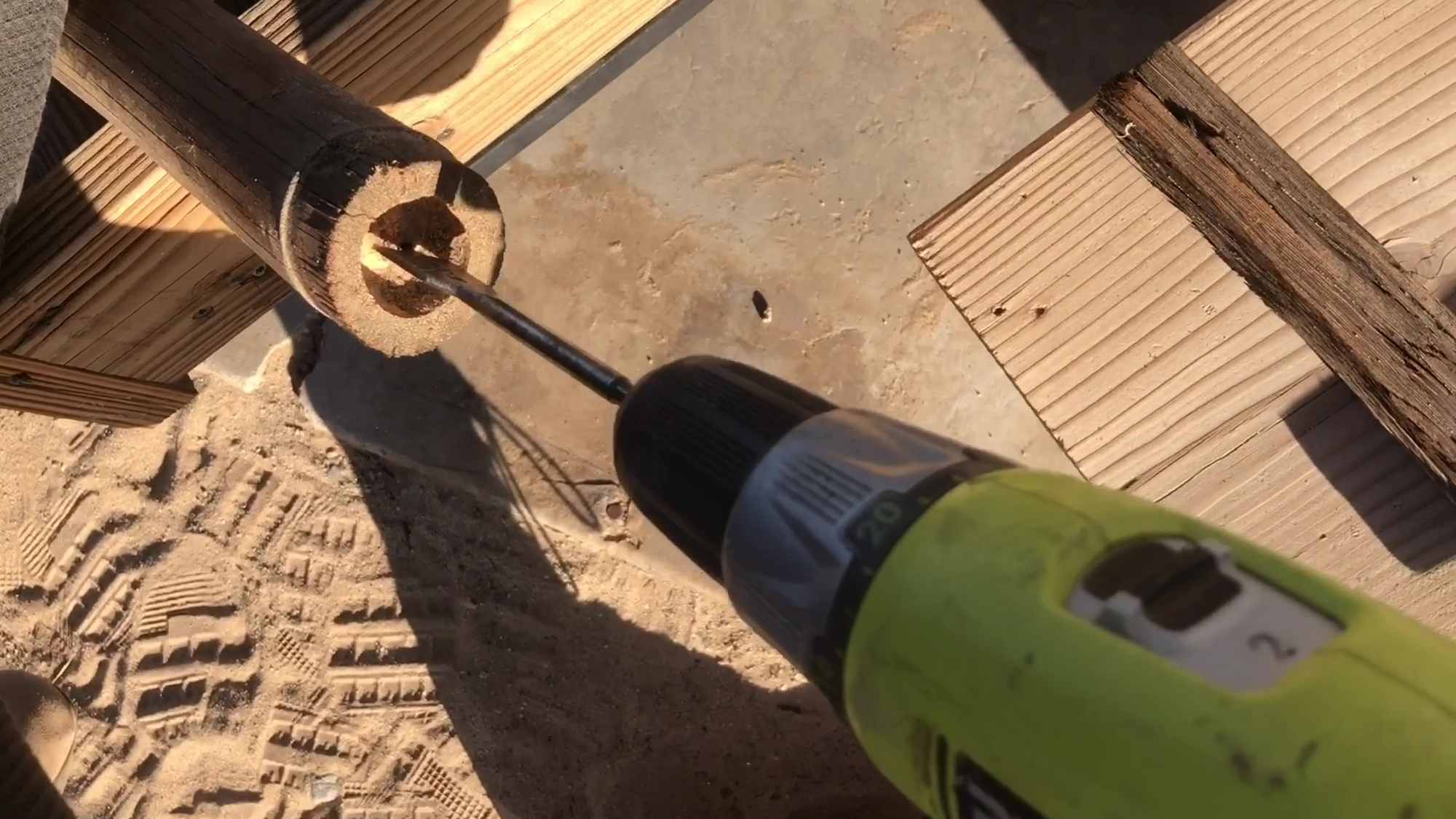 05 Drilling End Of Bamboo Pole