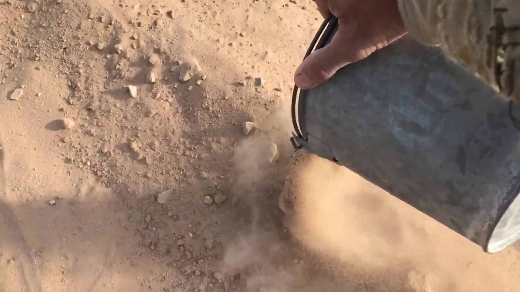 06 Pouring Sand Onto Top Of Desert Pond Pit Outer Ring