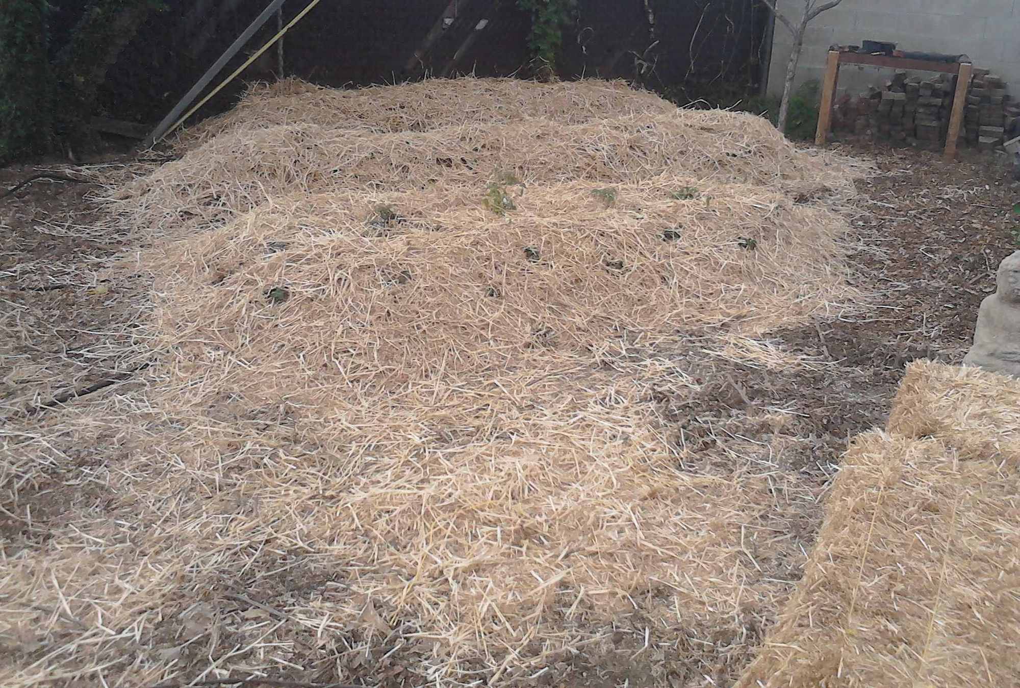 Backyard Straw Bale Mulch and Composting Projects