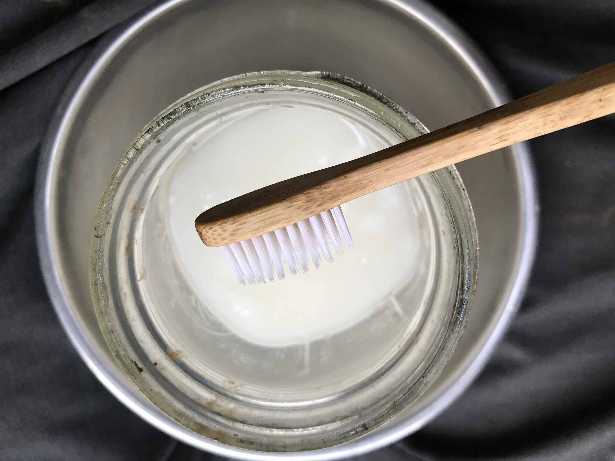 Bamboo Tooth Brush With Coconut Oil Jar