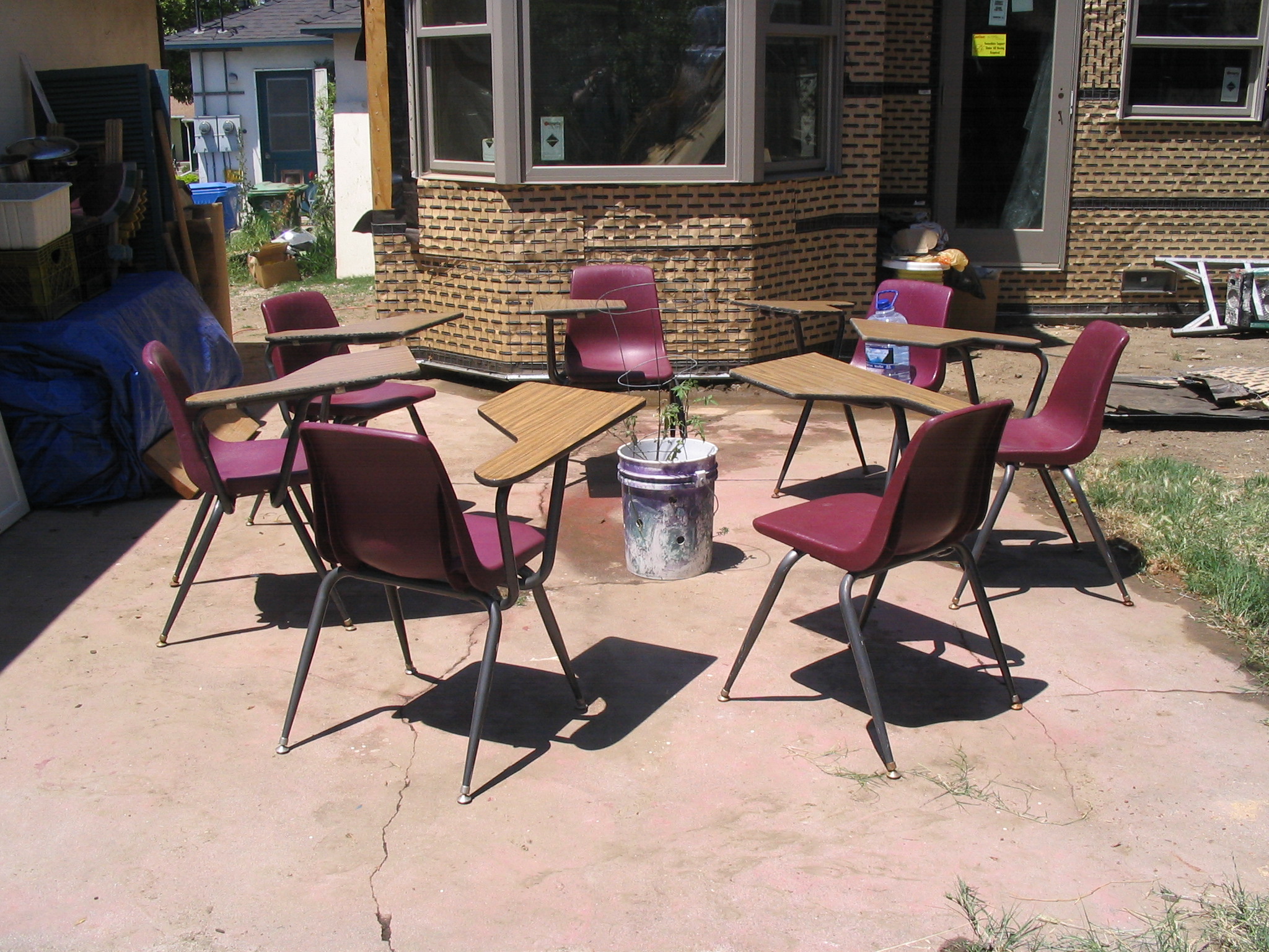 Donated School Desks For The Garden Class Room