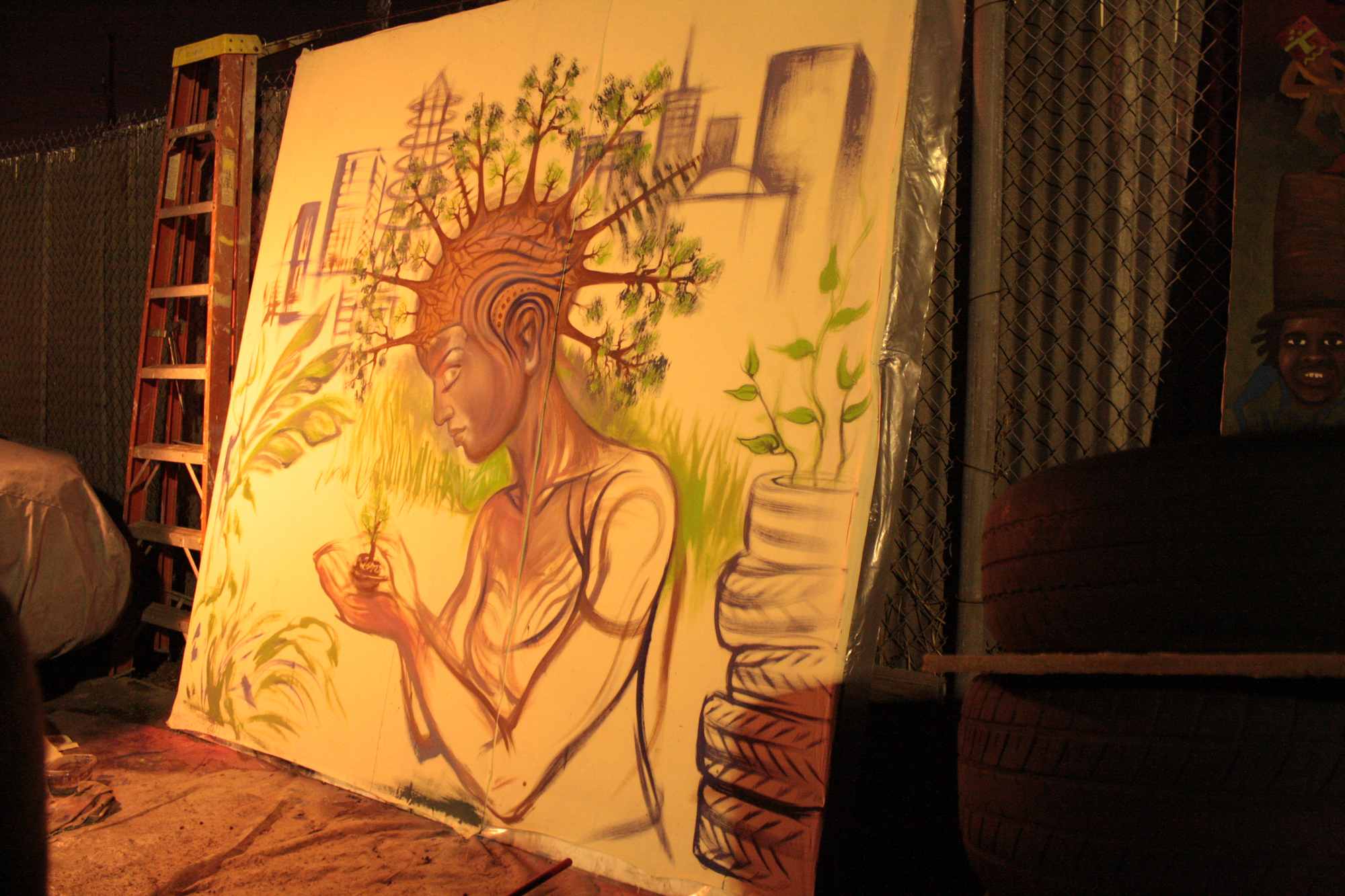 Eco Art Mural in the Survival Garden