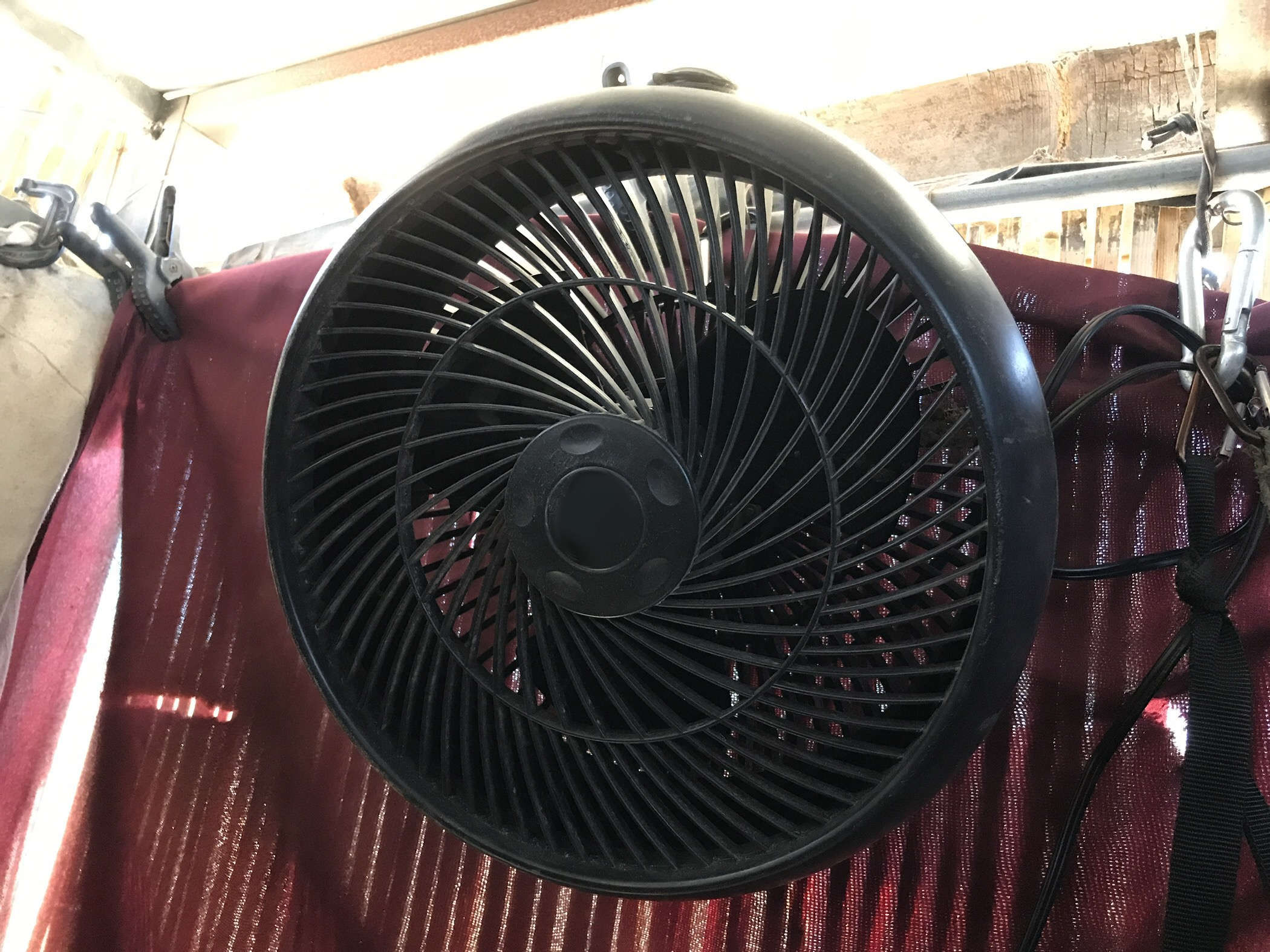 Motorized Cooling Fan Hanging In Tiny Home