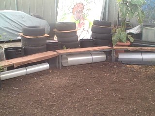 Plastic Roll Out Yoga and Fitness Mats in the Survival Garden