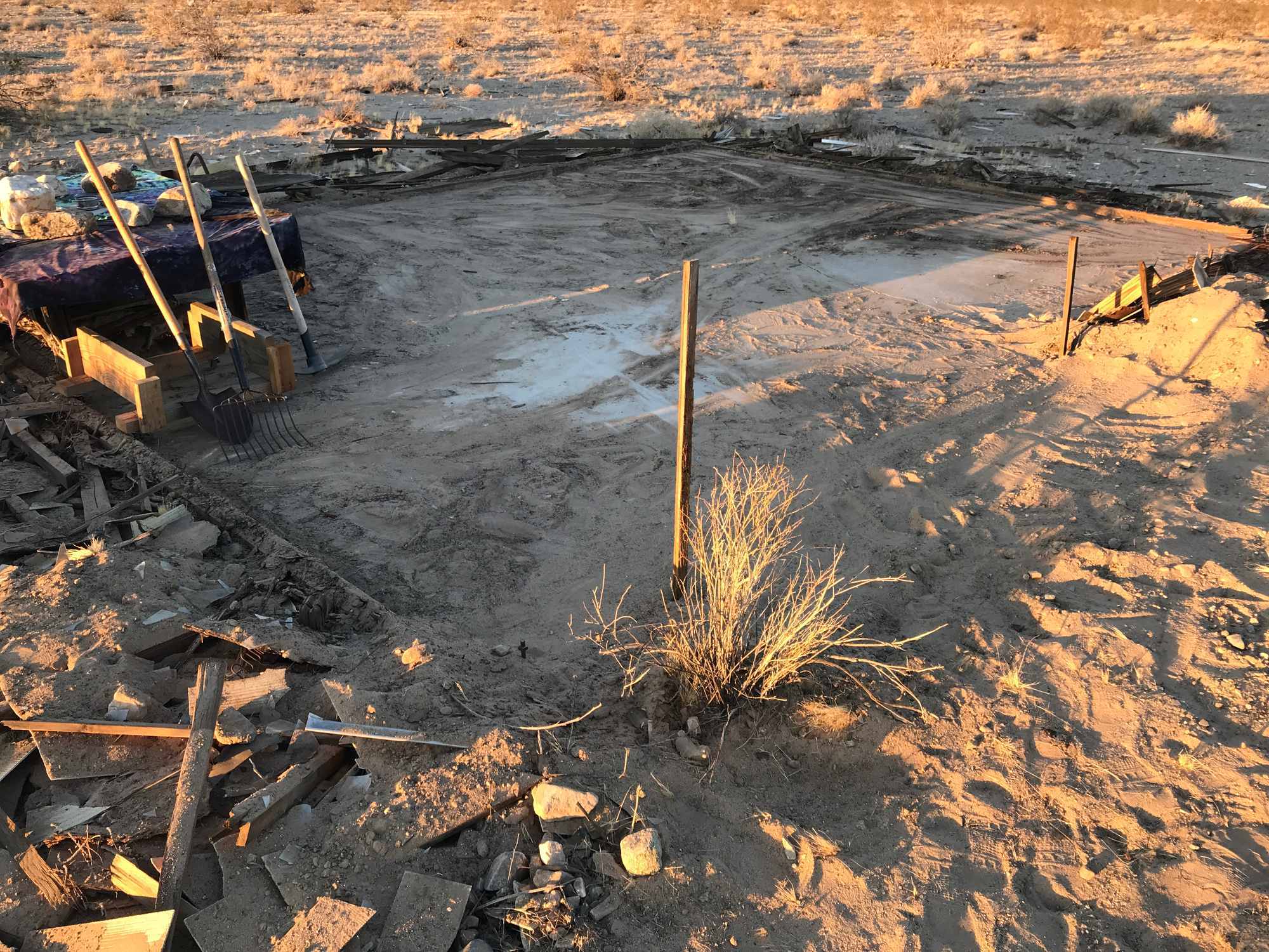 Day One: Clearing the Cement Pad for the Desert Bonsai Food Forest Garden Dome