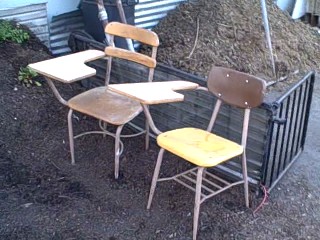 School Desks in the Survival Garden