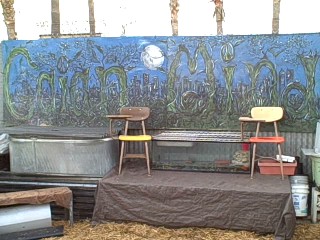 Stacking School Desks On Top Of Storage Box in the Survival Garden